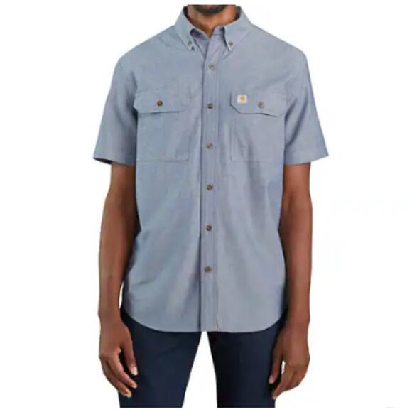 Carhartt Button Down Shirt Mens XL Loose Fit Workwear Chambray Midweight NWT - Picture 1 of 12